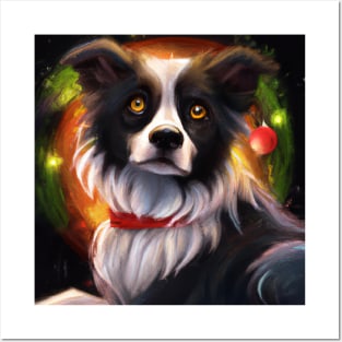 Cute Border Collie Drawing Posters and Art